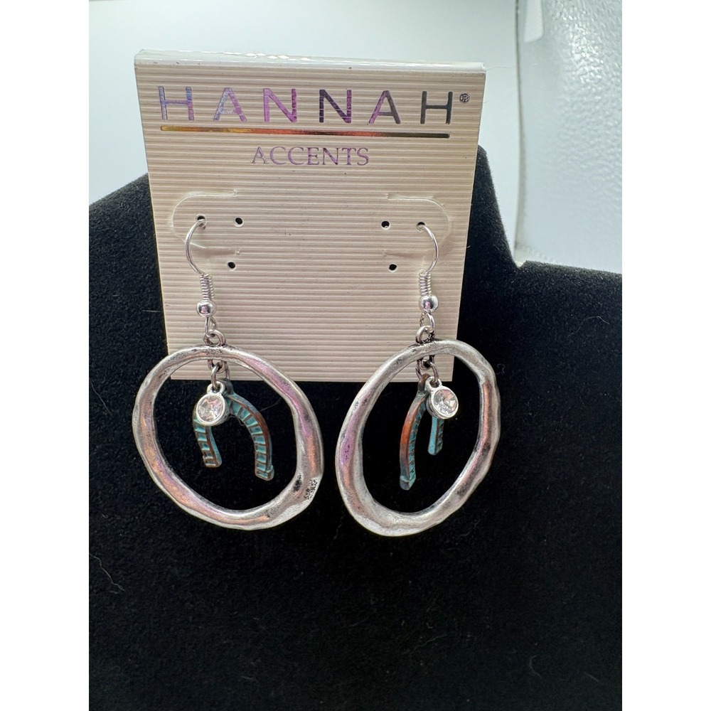Hannah Accents Hoop with Horseshoe Dangle Earrings